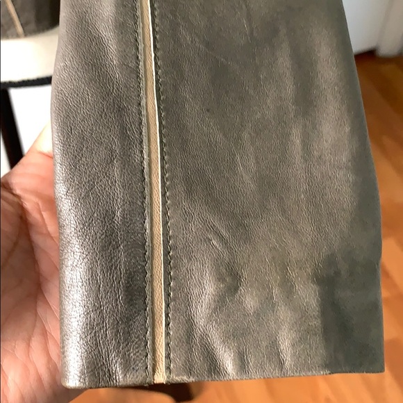 Leather jacket olive - Picture 4 of 8